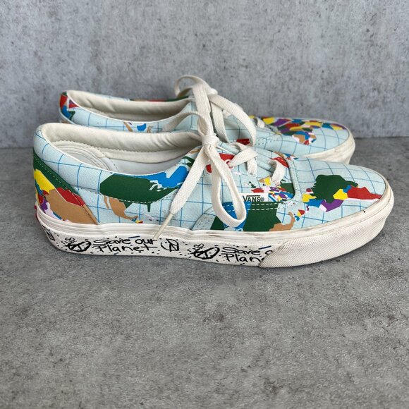 Vans Era Save Our Planet Globe Classic Size Women's 7.5 Mens 6 Shoes Map Sneaker - Picture 4 of 10